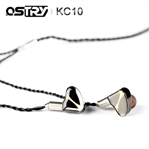 OSTRY KC10 HiFi Audio Double Dynamic(10mm+7mm) driver In-ear Monitor earphone IEM with 2pin 0.78mm Detachable Cable Alloy Cavity ► Photo 1/6