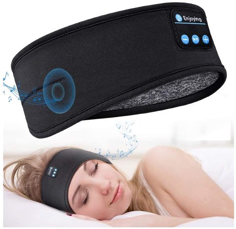 Bluetooth Sleeping Headphones Headband Thin Soft Elastic Comfortable Wireless Music Headphones Eye Mask for Side Sleeper ► Photo 1/6