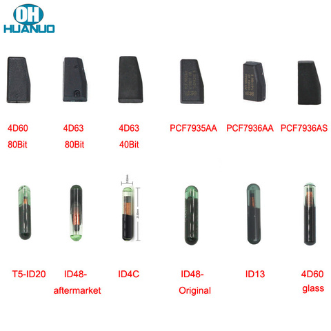 SALE ! Transponder Car Key Chip 4D60 4D63 ID48 ID13 ID4C PCF7935AA PCF7936AA PCF7936AS T5-ID20 4D60 Glass Chip ► Photo 1/1