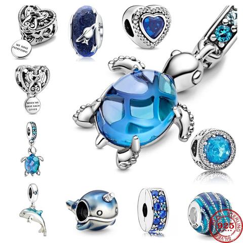 2022 New Murano Glass Sea Turtle Dangle Bead fit Original Pandora Charms Silver 925 Bracelet DIY Women Jewelry summer Collection ► Photo 1/6