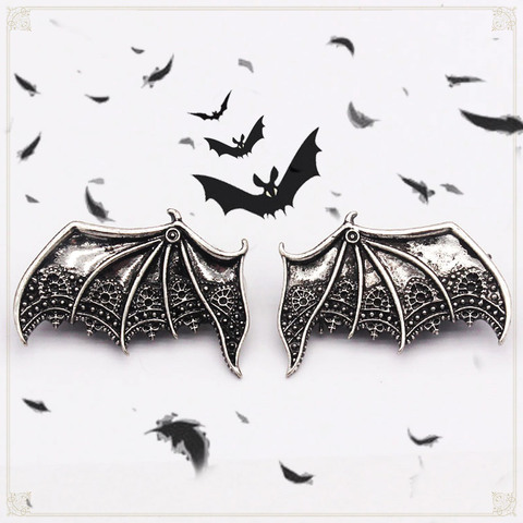 HUANZHI 2022 New Punk Gothic Vintage Matte Black Silver Colour Vampire Bat Wings Alloy Hair Clip Hair Accessories for Women ► Photo 1/6