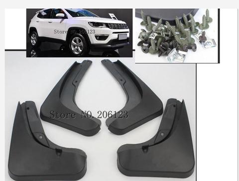 Car Styling for jeep compass 1.4 2017 2022 Accessories Mud Flaps Splash Guards Front Rear Mud Flap Mudguards Fender Black 4pcs ► Photo 1/2