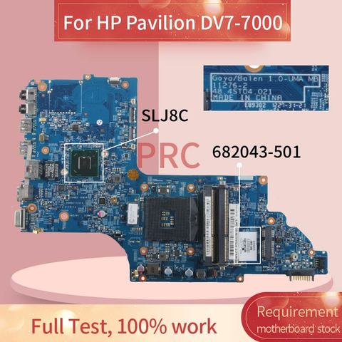 682043-501 682043-601 For HP Pavilion DV7-7000 Laptop motherboard 11276-2 SLJ8C DDR3 Mainboard ► Photo 1/6