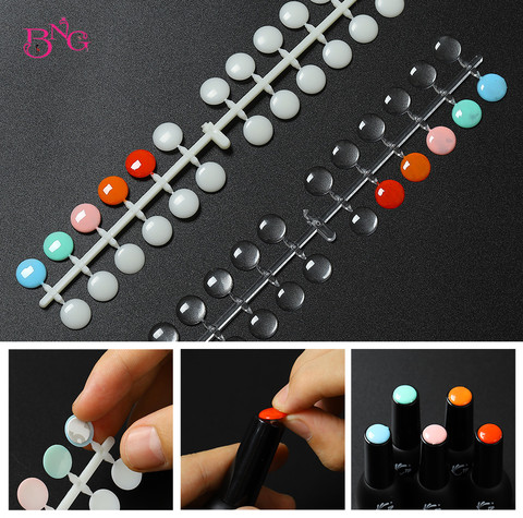 240 Tips Clear Round Nail Tips with Sticker Color Chart Flat Back UV/Gel/Polish for Display Color Card Chart Nails Art Tools ► Photo 1/6