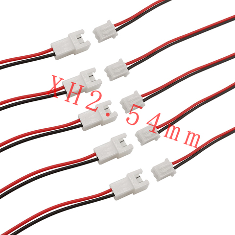 10/5Pcs XH2.54 2 Pin Pitch 2.54mm Wire Cable Connector Male Plug & Female Socket Battery Charging Cable Wire 26AWG Length 200mm ► Photo 1/6