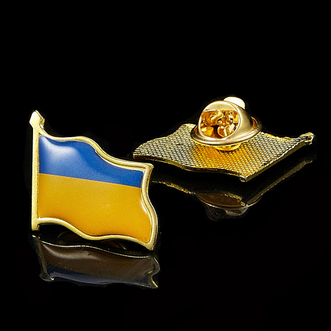 Ukraine Country Flag Waving 3D Lapel Hat Cap Tie Pin Badge Republic Brooch Patriotism Pride ► Photo 1/6