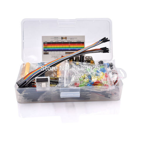 Electronics Component Starter Kit W/ 830 tie-points Breadboard Cable Resistor 