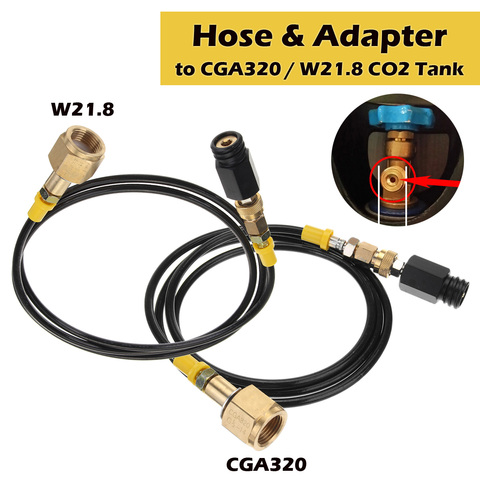 for Sodastream Soda Maker Club External Hose & Adapter Kit to CGA320 W21.8 CO2 Tank w/Quick Disconnect 5ft Microbore hose ► Photo 1/6