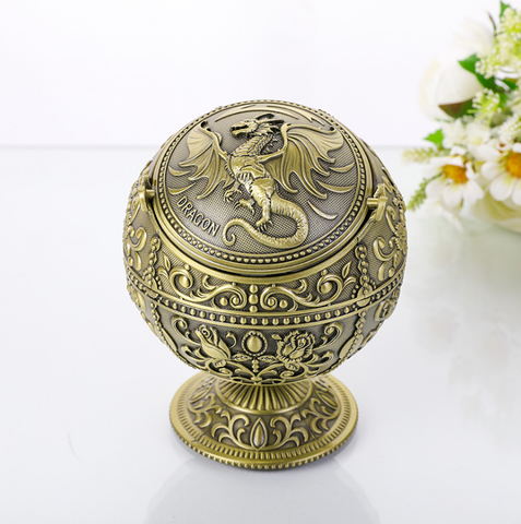 Globe ashtray with cover fashion Dragon multifunctional home room tellurian retro Eagle ashtray ► Photo 1/6