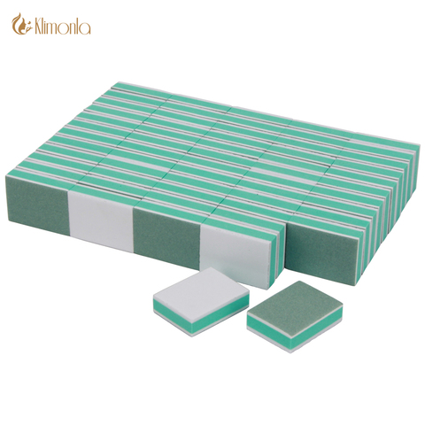 50Pcs/Lot Professional Double Side Green White Color Sandpaper Nail File 400/3000 Grit Gel Polishing Buffer Block Manicure Tools ► Photo 1/6