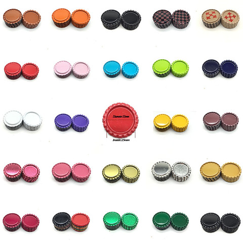 New Arrival 24 Colors Both Side Color Metal Flattened Bottle Caps Without Holes Flat Bottlecaps for Necklace Jewerly Hairbows ► Photo 1/6