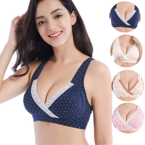 Cotton Maternity Nursing Bra Pregnant Clothes Women Soft Feeding Sleeping Bras Wire Free Breastfeeding Soutien Gorge Underwear ► Photo 1/6