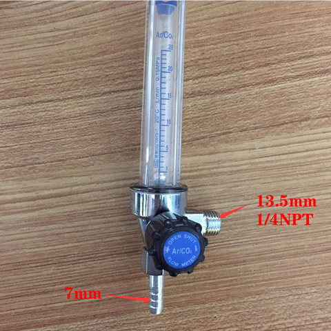 1/4PT Thread 7mm Barb Argon Ar CO2 Gas Flow Meter Ar Welding Regulator 0.35 MPA ► Photo 1/1