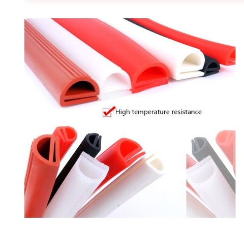 High temperature resistant silicone seal E Type Strip Red White E Shape Silicone Stirp Door Oven Freezer Door Oven Steaming ► Photo 1/6