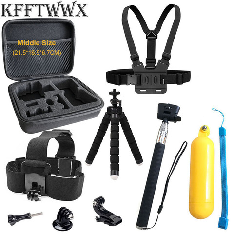 KFFTWWX Tripod Accessories For GoPro Hero 9 Mount Floating Bobber Selfie Stick For Go Pro 8 7 6 5 4 3 SJ4000 ENEK H9 H9R Camera ► Photo 1/6