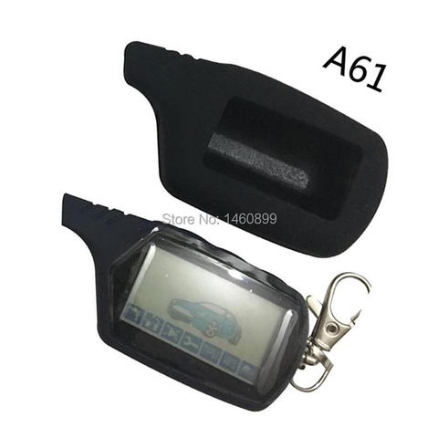 Wholesale 2-way A61 LCD Remote Control Keychain +Silicone case for Russian StarLine A61 Two way car alarm system Key Chain Fob ► Photo 1/5