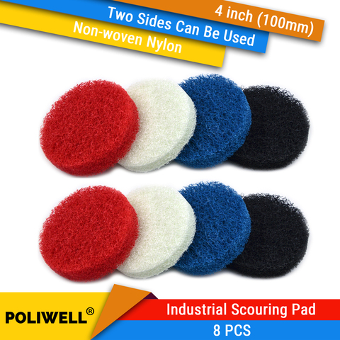 8 PCS Non-woven Nylon Power Scrub Pads Non-Scratch Industrial Scouring Pad for Bathroom Cleaning Drill Power Tools Accessories ► Photo 1/6