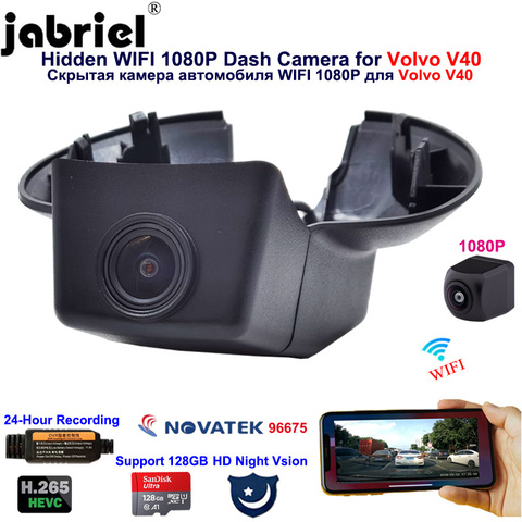 Jabriel 1080P Full HD Wifi car dvr dash camera video recorder for Volvo v40 2012 2013 2014 2015 2016 2017 2022 ► Photo 1/6