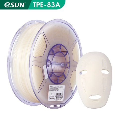 eSUN 3D Printer Flexible TPE 83A Filament 1.75mm Dimensional Accuracy +/- 0.05mm 1KG (2.2 LBS) Spool 3D Printing Material ► Photo 1/5