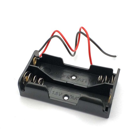 5Pcs 2 X 1.5V AA Battery Holder Case Box Black W Wire Leads ► Photo 1/3