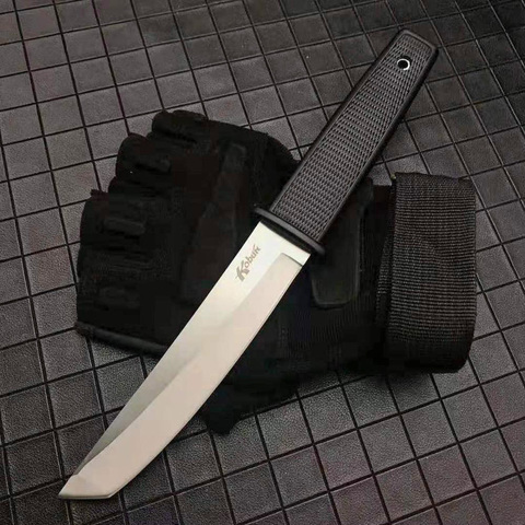 Mengoing Cold Steel 17T Fixed Blade Knife Long Kraton Handle Hunting Survival Knives with ABS Sheath ► Photo 1/6