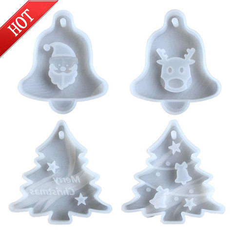 Crystal Epoxy Resin Mold Christmas Tree Elk Pendant Casting Silicone Mould Handmade DIY Crafts Jewelry Making Tools ► Photo 1/6