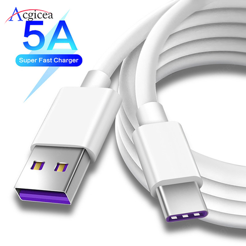 5A USB Type C Cable for Huawei P30 Mate 30 Pro Quick Charge 3.0 Cables Fast Charging for Xiaomi 9 Supercharge USB-C Charger Wire ► Photo 1/6