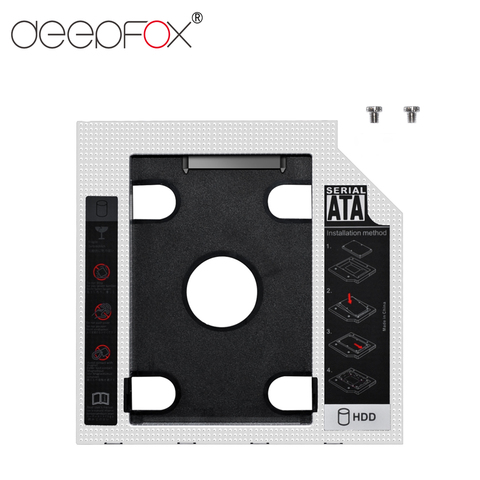 DeepFox Aluminum Plastic 2nd HDD SSD caddy 9.5mm SATA 3.0 For 2.5