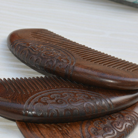 Pocket Comb Sandalwood Green Natural Super Narrow Dent Wood Combs Static Lice Beard Comb Hairstyle ► Photo 1/5