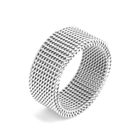 Punk Circle Twist Weaving Joint Ring 304 Stainless Steel Unadjustable Silver Color Geometric Twist Minimalist Jewelry , 1 Piece ► Photo 1/4