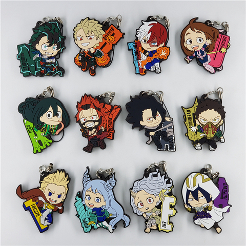 My Hero Academia Anime Boku no Hero Academia Bakugo Eijiro Uraraka Amajiki Eri Overhaul Aizawa Todoroki Togata Rubber Keychain ► Photo 1/1