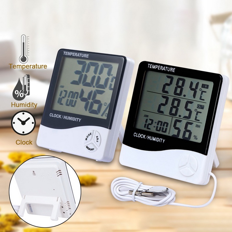 HTC-1 Thermometer Hygrometer Weather Station Temperature Humidity Desk Clock
