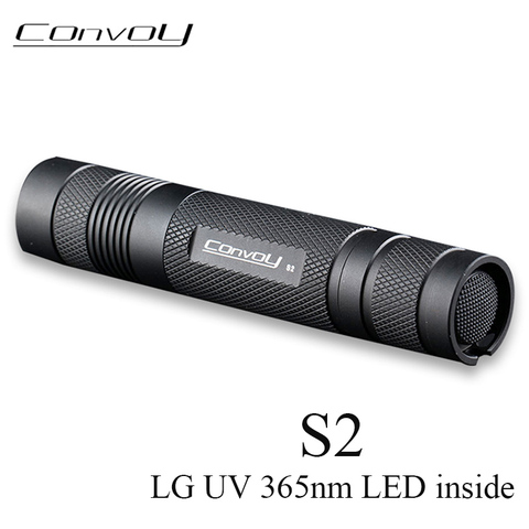 UV Flashlight Convoy S2 with LG UV 365nm LED 7135*3 One 100% Mode Torch Linterna LED Ultraviolet Ultra Violet Light Zwb2 Filter ► Photo 1/6