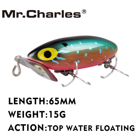 Mr.Charles CMCS124 1 Pcs Fishing Lure 65mm 15g Top Water Floating Popper Hard Baits Quality Professional Lures Fishing Tackle ► Photo 1/6