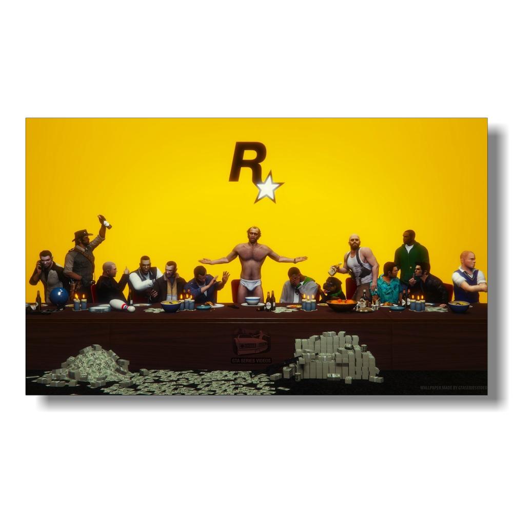 GTA 5 Poster Canvas Wall Art Grand Theft Auto Game Wallpaper Print Picture Home