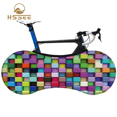 HSSEE 2022 fashion bicycle indoor dust cover high-quality elastic fabric non-fading MTB road bike tire protection cover ► Photo 1/6