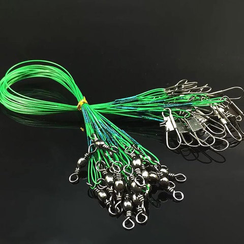 Atsuim 20PCS Anti Bite Steel Fishing Line Steel Wire Leader With Swivel Lead Core Leash Fishing Wire Fishing Accessories ► Photo 1/6
