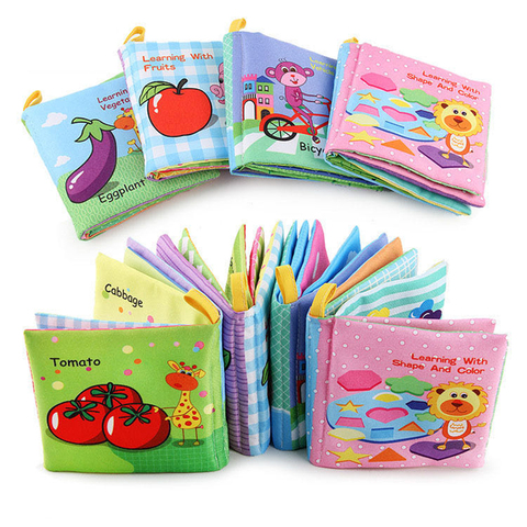 Soft Cloth Books Rustle Sound Infant Books Baby Books Quiet Books Educational Stroller Rattle Toys for Newborn Baby 0-12 month ► Photo 1/6