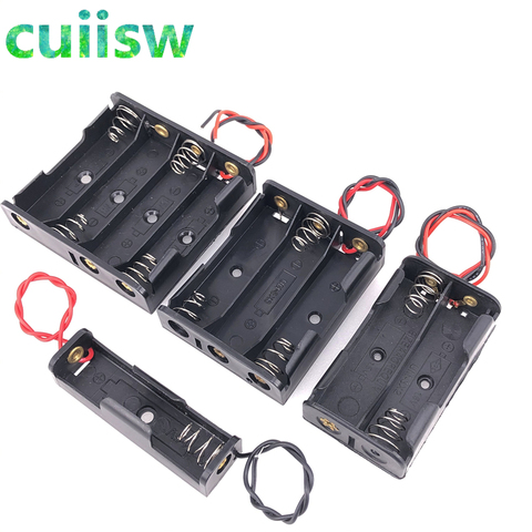 AA Size Power Battery Storage Case Box Holder Leads With 1 2 3 4 Slots Way Batteries Clip Holder Container With Wire Lead Pin Z2 ► Photo 1/5