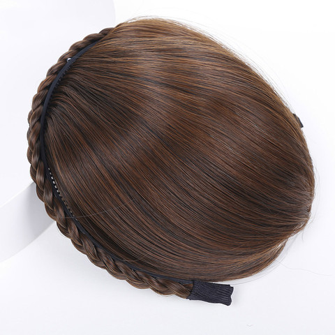 Buqi Synthetic Braids Headband  Bangs  Fake Straight Straight Natural Heat Resistant Bangs Hair Accessorics for Adult Women ► Photo 1/6