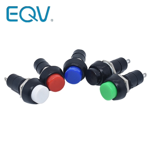 1Pack=5pcs PBS-11B 2PIN 12mm No Lock Self-Lock ON OFF Push Button Momentary Switch 3A 150V Black Blue Red Green Yellow ► Photo 1/6