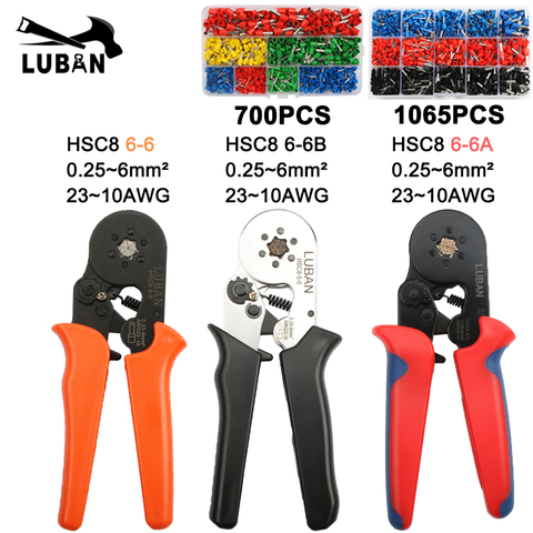 HSC8 6-6B HSC8 6-6A MINI-TYPE SELF-ADJUSTABLE CRIMPING PLIER 0.25-6mm terminals crimping tools multi HSC8 6-6 ► Photo 1/6