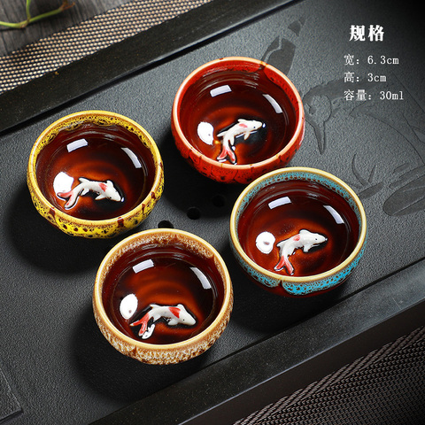 4pcs vivid fish teacup european tea set best selling 2022 japanese tea sets onyx tea set porcelain cups and mugs tea sets ► Photo 1/5