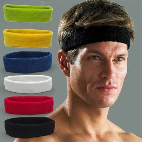 1PC Headband Women/Men Cotton Sweat Sweatband Headband Yoga Gym Stretch Head Band For Sport elasticity Sweat Bands Sports Safety ► Photo 1/6