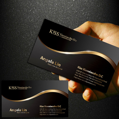 Business High-End Personal Business Card Custom 0.38mm Brushed Local Gold PVC Business Card Custom 200 Sheets / Set ► Photo 1/6