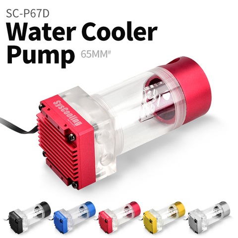 Syscooling 65MM Computer cooling pc RGB light pump water tank PWM speed control head 4 meters flow 500L. ► Photo 1/6