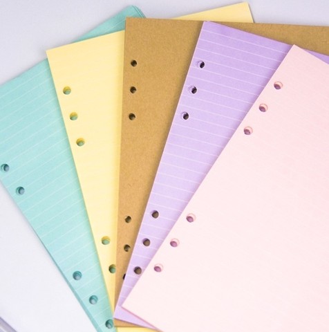 A6/A5 Colorful 6-Hole Binder/Planner Refill Paper Ruled Refills Inserts For Personal Size Organizer Binder Notebook Diary Travel ► Photo 1/6