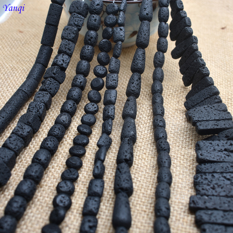 Black  Gold Volcanic Lava Loose Bead Natural Stone Fit Diy Charm Beads For Jewelry Making Accessories8-14mm dropshipping ► Photo 1/6