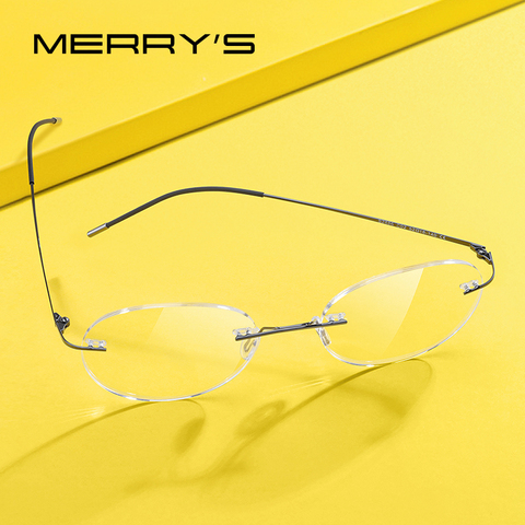 MERRYS DESIGN Titanium Alloy Rimless Glasses Frame For Men Women Round Ultralight Frameless Optical Frames Eyewear S2886 ► Photo 1/6