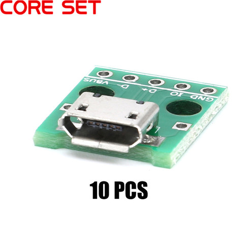 10pcs Micro USB Connector To DIP  Adapter 5pin Female Connector Module Board Panel Female 5-Pin Pinboard B Type PCB 2.54 MM ► Photo 1/6